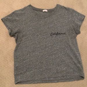 John Galt/Brandy Melville Grey California Crop T Shirt